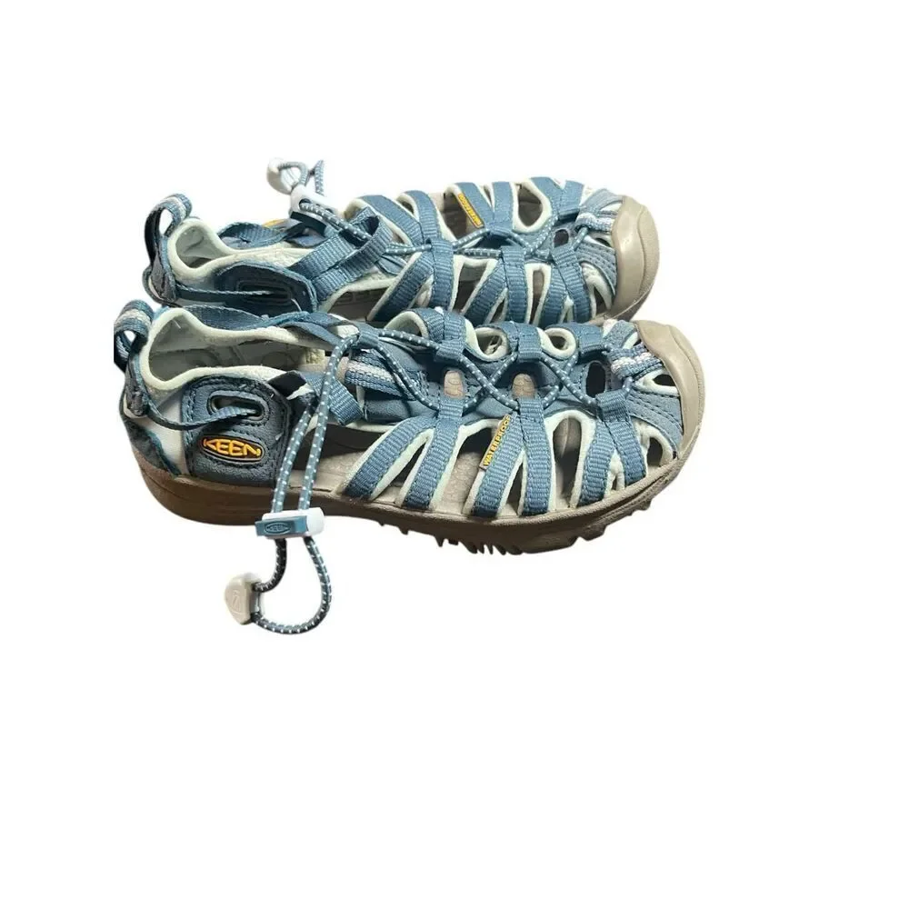 Keen Kids Blue  teal Yellow Whisper 2 Tone Footbed Hiking Sandals Size 1